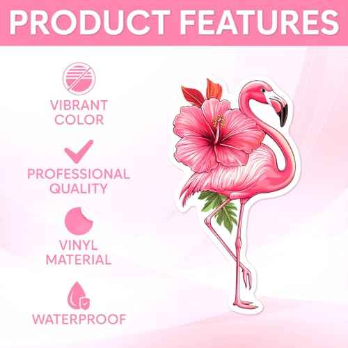 Pack 9 Pcs Flamingo Sticker for Cars Vehicles Trucks Laptops Window Helmets Funny Sayings Bumper Stickers Waterproof Removable Vinyl Wall Decals Car Exterior Laptop Accessories