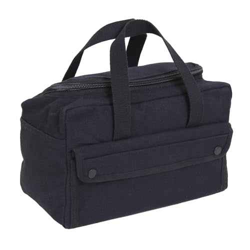 Rothco Wide Mouth Mechanics Tool Bag with Brass Zipper - Heavy Duty Canvas Construction - Ideal for Tool Storage and Transport, Black