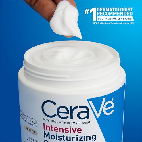 CeraVe Intensive Moisturizing Cream, Body Moisturizer With Shea Butter, 72H Hydration + Skin Barrier Repair, Fragrance-Free Body Lotion For Extremely Dry Skin, 19oz | Packaging May Vary