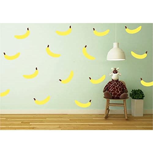 64pcs Yellow Bananas Wall Decals for Kids Room Removable Vinyl Wall Art Baby Room Decor Murals RS375 (Yellow)