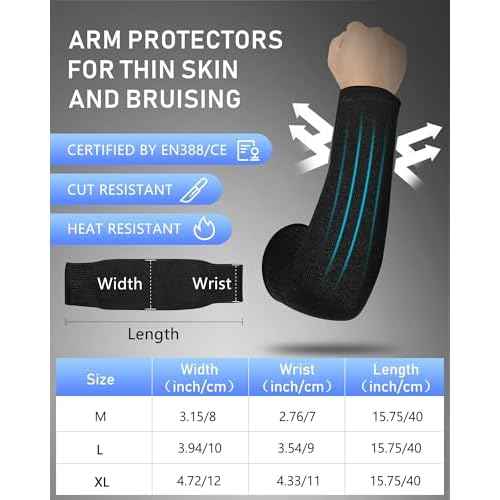 Neer 3 Pairs Cut Resistant Arm Sleeves Level 5 Arm Guard Protectors for Welding Gardening Kitchen Thin Skin Bruising Forearm