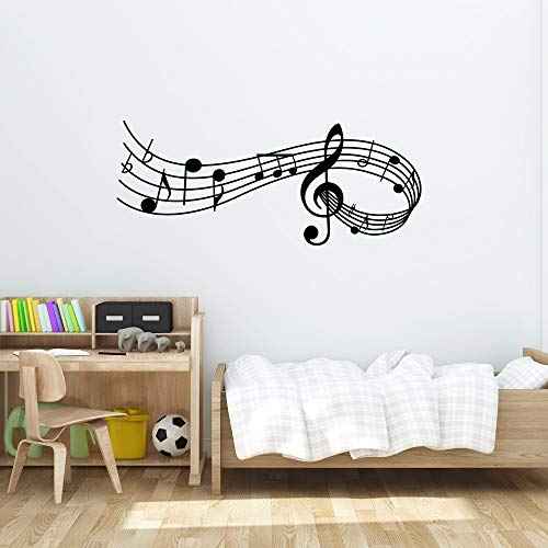 Music Notes Notation Band Wall Sticker Decal, AUHOKY Removable DIY Vinyl Art Mural Wallpaper Home Decor Gift for Kids Bedroom Music & Dance Room ? Fashion & Eye-catching (23¡¿9inch, Black)