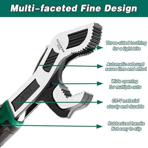 6 Inch Adjustable Wrench - Auto Size Adjusting, 0.28"-0.6" (7-15MM), Multi-Size Spring Adjustable, Rapid Wrench for Car, Bicycle, Plumbing Repairs
