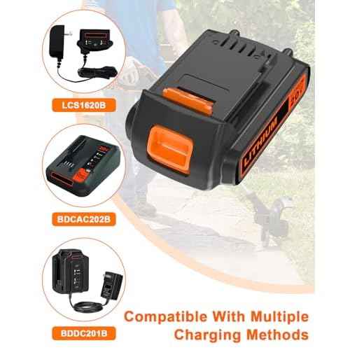 20 Volt MAX 2.0AH Battery Compatible with Black and Decker 20v Lithium Battery lbxr20 lbxr2020 LBXR2520 LB2X4020£¬Compatible with All Black and Decker 20V Power+ Tools LDX120C LST300