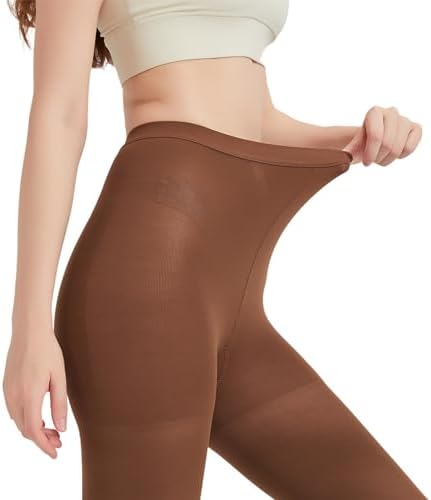 Plus Size 3X-Large Opaque Compression Pantyhose for Women 15-20 mmHg - Graduated Compression Tights with Open Toe for Post Surgery Recovery, Lymphedema, Swelling - Brown