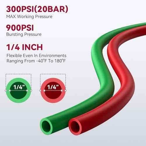 ARCCAPTAIN Oxygen Acetylene Hose, 1/4" x 50 FT with 9/16"-18 B Fittings and Spring Guards, Welding Torch Hose for Oxy Acetylene Flame Welding and Cutting, Grade T
