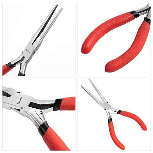 Needle Nose Pliers 6 Inch - Precision Pliers with Extra Long Tapering and Non-Serrated Jaws for Jewelry Making, Bending Wire and Small Object Gripping - Pack 1