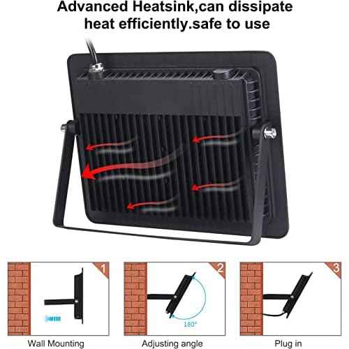 Black Lights HWay 200W LED Black Purple Lights Flood Light with Plug(6ft Cable) for Blacklight Party, Stage Lighting, Aquarium, Body Paint, Fluorescent Poster, Neon Glow in The Dark Night