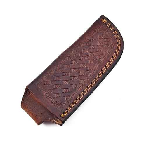Leather Knife Sheath, Pocket Folding Knife Sheath with Belt Loop, Knife Cover,Knife Holster for Belt