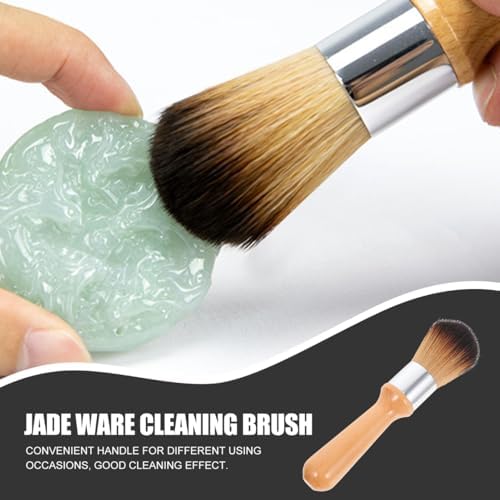 Didiseaon Wooden Handle Cleaning Brush Soft Bristle Dust Removal for Jade Ware Musical Instruments Maintenance Tool, 6.1 Inch