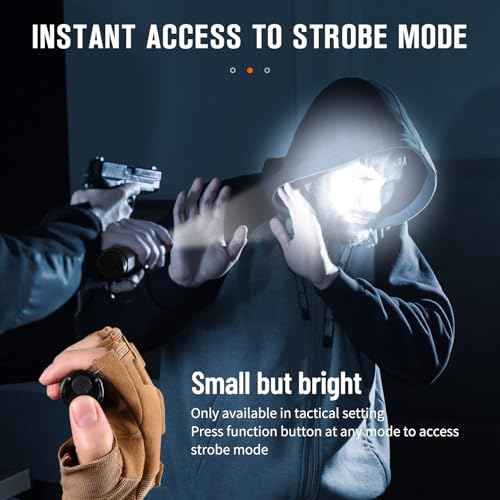 NICRON N8pro Tactical Flashlight, 1700 High Lumens Super Bright Rechargeable Flashlights with 6 Modes Double Switch, 1496ft Long Distance Powerful Flash Light, IP68 Waterproof for Patrol Duty