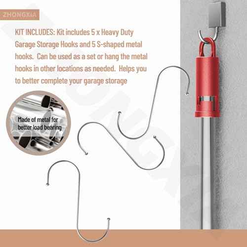 5 Pack Garage Storage Hooks Attachment Compatible with Milwaukee M18 / Wall Mount Utility Hooks/Attachment for Garage, Shed, Car, House, Storeroom, Basement£¨Red£©