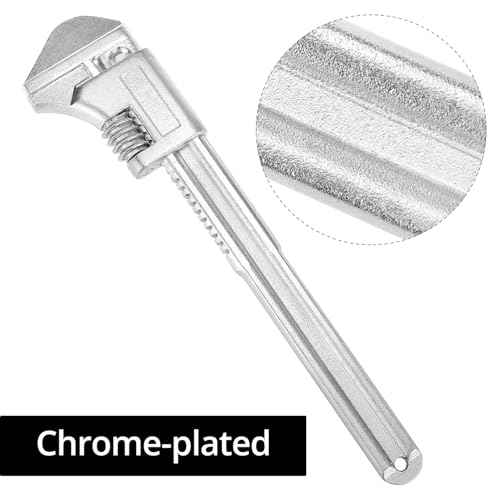 QWORK 15" Automotive Wrench - Adjustable Chrome-Plated Tool for for Plumbers, Pipe, Home, Auto Repair
