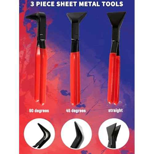 3-Piece Hand Seamers Sheet Metal Tools Straight, 45¡Æ & 90¡Æ Hand Sheet metal Bending Pliers Set