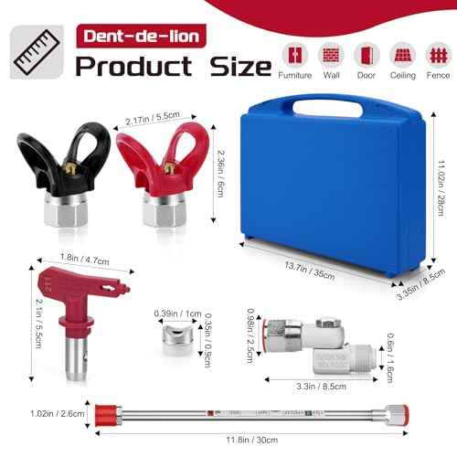 21Pcs Airless Paint Sprayer Gun Tip Extension Pole Rod Set with Airless Spray Gun Tip, 30CM Paint Sprayer Extension Wand, Nozzle Tip Guards, Swivel Joint for Airless Paint Sprayer Gun Painting