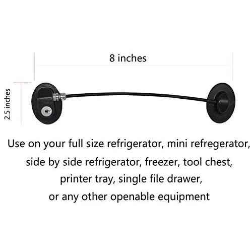 Refrigerator Door Lock, File Drawer Lock, Freezer Door Lock and Child Safety Cabinet Lock by REZIPO Black (4)