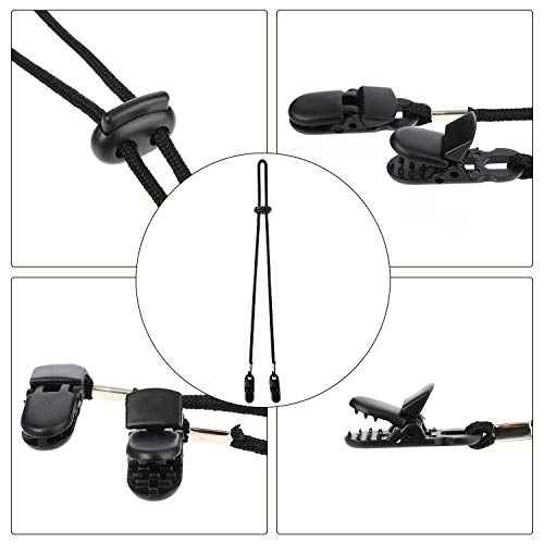 Black Adjustable Hat Strap Clips Windproof Clips Cap Retainers Anti-Lost Strap with Cord Locks for Sports