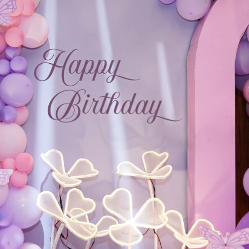 Happy Birthday Decal - Purple Happy Birthday Sign for Balloons Arch,Party Decor