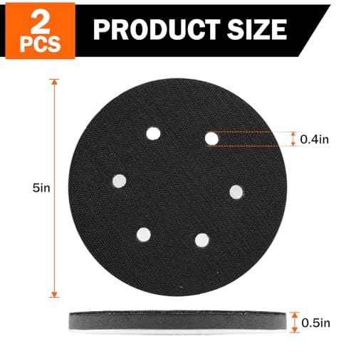 2 Pack 6 Inch 6 Holes Interface pad,Orbital Sander Foam Pad£¬6" Foam Sanding Pads£¬Hook and Loop Soft Density Sponge Cushion Buffer Backing Pad for Orbital Sander