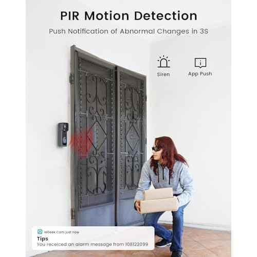 ieGeek 2K Wireless Doorbell Camera No Subscription with 145¡Æ Adjustable Angle Mount, Smart Video Doorbell with Chime, Motion Detection, 2-Way Talk Voice Changer, Works with Alexa, Only 2.4Ghz WiFi
