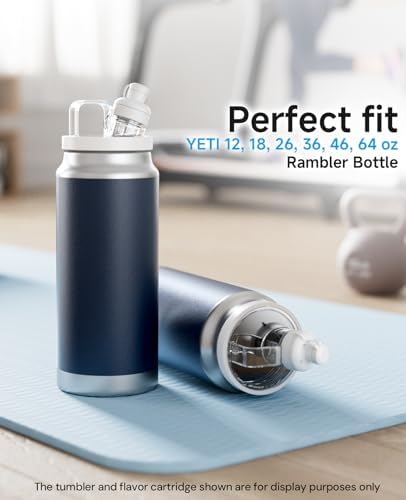 Tumbler Adapter for YETI Rambler Bottle to Flavor Cartridges, Fits Your YETI 12, 18, 26, 36, 46, 64 oz Rambler Bottle, BPA Free, Food Grade Silicone, Leak Proof