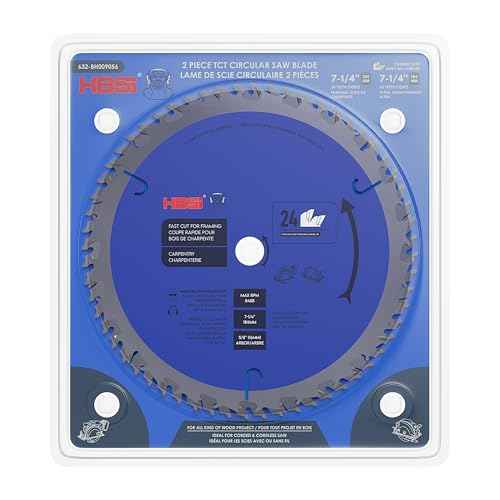 2 Pack 7-1/4" Circular Saw Blades, 24T Framing & 60T Finishing, TCT Blades for Wood, Plywood, & Multi-Material Cutting, Durable Tungsten Carbide-Tipped (TCT) with 5/8" Arbor