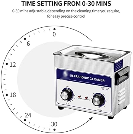 NICHOY Ultrasonic Cleaner with Heater and Timer,Digital Sonic Cavitation Machine,Stainless Steel Jewelry Cleaner for Professional Tool Watch Glasses Cleaning(Color:A,Size:6.5L)