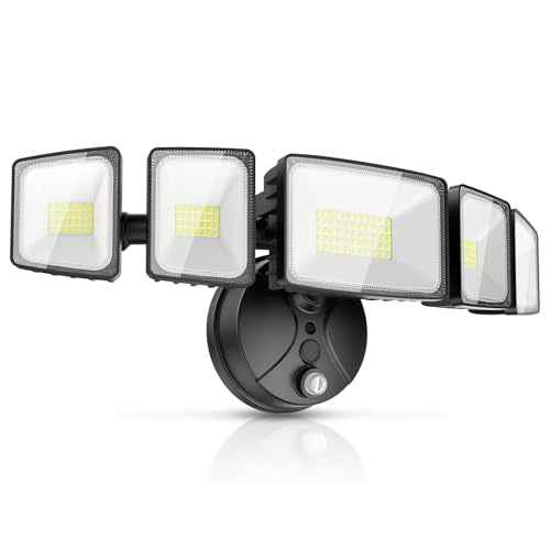 Onforu 120W 12000LM Dusk to Dawn Outdoor Lighting,5 Heads Flood Lights Outdoor,6500K Super Bright Outdoor Lighting,IP66 Waterproof Hardwired LED Security Lights for Garage,Yard,Outside