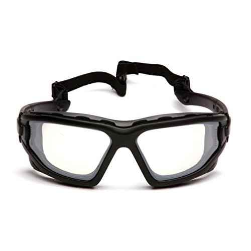 PYRAMEX I-Force Sporty Dual Pane Anti-Fog Goggle, Black Frame/Clear Anti-Fog Lens