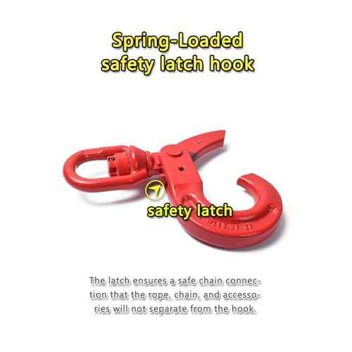 Swivel Self-Locking Hook 11684 lbs Heavy Duty Swivel Lifting Hook Swivel Lifting Hook Hoist Hook Sling Heavy Cargo ¡¼5.3ton¡½