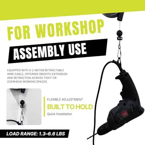 Tool Balancer,1.3?6.6 lbs Spring Balancerwith 79" Retractable Cable ? Adjustable Hanging Tool Holder for Workshop, Assembly Line, and Light Industrial Use
