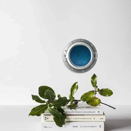 3D Airplane Window Wall Stickers Universe Porthole Decals for Kids Room, Living Room, Bedroom Decoration, Removable PVC Space Theme Decor