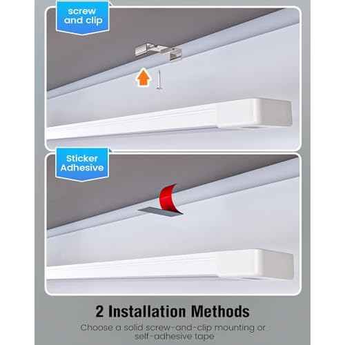 MYPLUS 2Pcs 24 Inch Under Cabinet Lights with Hand Wave, Under Counter Lighting 4000K Natural White,Dimmable,Plug and Play,LED Lights for Kitchen Cabinet, Cupboard, Closet, Desk