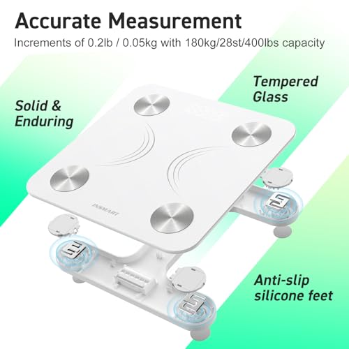 INSMART Smart Scale for Body Weight,Accurate Digital Weight Scale and Fat Percentage,Bluetooth Body Fat Scale with BMI Muscle Mass,16 Body Composition,Health Monitor Analyzer with APP Sync