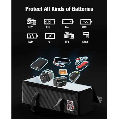 Ebike battery bag, LiFePO4 Lithium Battery Fireproof Bag, Large Capacity Explosion-proof Lipo Battery Case for Charging & Storage, Waterproof Safe Box Compatible with Super73(16x4.7x5 Inches)