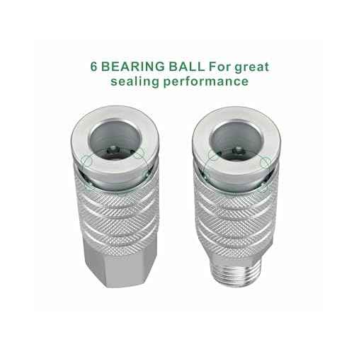 Yolass 1/2¡±NPT Air Hose Quick Connection Accessory Set,1/2 Inch NPT Threads Size,2Pcs High Flow Air Coupler and 3Pcs Air Plug,Widely used in Professional Workplace,Home,Auto Repair and so on
