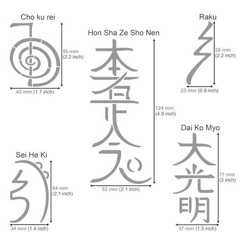 Aleks Melnyk No.100 Usui Reiki Symbols, Pyrography Metal Stencil, Japanese Namaste Stencil, Chinese Letter, Dai Ko Myo, Template Craft Wood Burning, Engraving, Wood Carving, Reiki Supplies