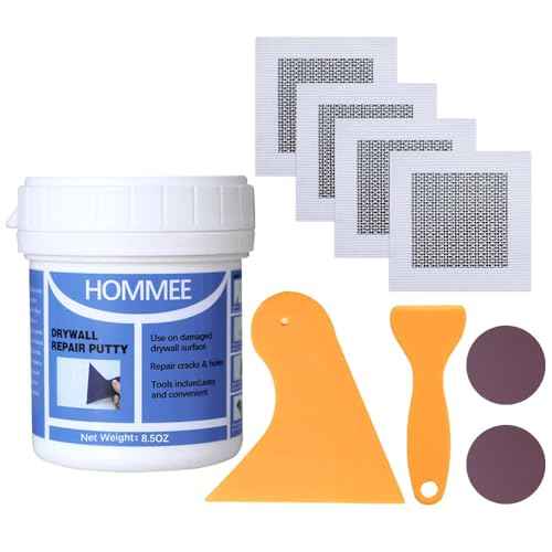 Wall patching Paste 8.5OZ, Drywall Repair Kit,Drywall Hole Patch Repair Kit to Fix Wall Surface Holes and Creak Damage with 4pcs 2" Aluminum Repair Patch,Scraper,Sanding Pad Fill Easy Solution