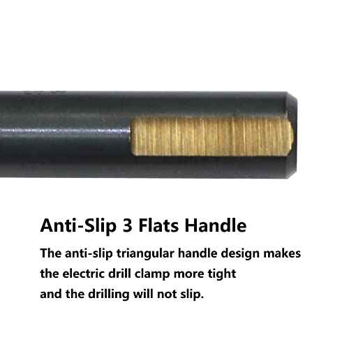6PCS 1/2" HSS Black Gold Twist Drill Bits Set, 135 Degree Split Point, Jobber Metal Drill Bit, General Purpose for Use in Mild Steel, Copper, Aluminum, Zinc Alloy, Wood, and Plastic