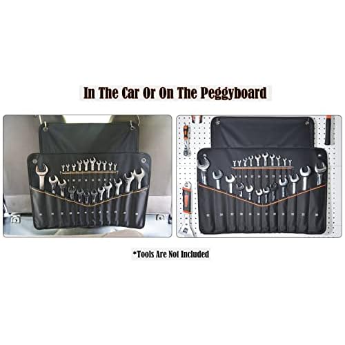 WELKINLAND 22-Pockets Wrench Tool Roll, 0.25-1.25" Wrench-Set Roll Holder Bag, Wrenches sleeve wrap, Wrenches pouch(Tools Are Not Included)