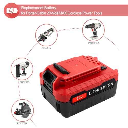 2 Pack 6.0Ah 20V Lithium-ion Replacement Batteries Compatible with Porter Cable 20V Battery PCC681L PCC685L PCC680L PCC682L PCC600 PCC640