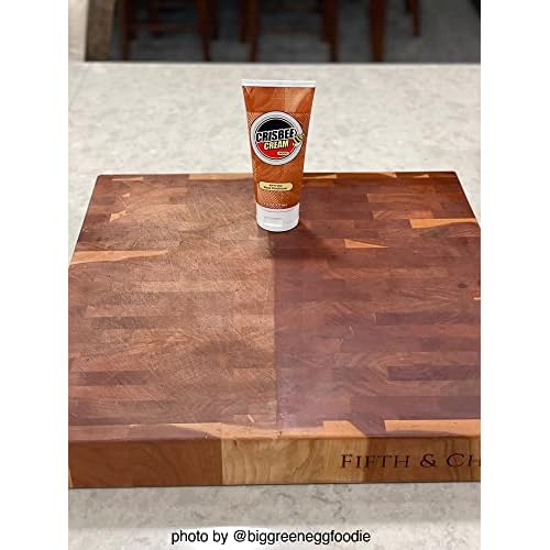 Crisbee Cream Wood All-in-One Conditioner - Made in USA - Oil/Wax Blend for Butcher Blocks, Cutting Boards, Wooden Utensils, and Knife Handles