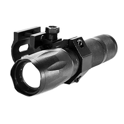 Trinity 1000 Lumen led Flashlight for mossberg 590 12ga Home Defense Tactical Hunting Optics Aluminum Black Picatinny Weaver Mounted Adapter Single Rail Mount.