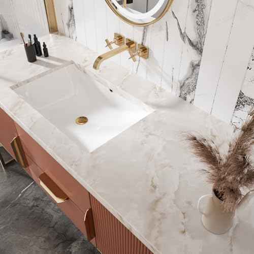 CHIHUT Cream Marble Contact Paper for Countertops Waterproof Self Adhesive Matte Marble Peel and Stick Wallpaper 12''x100'' Kitchen Counter Top Contact Paper for Backsplash Countertop Vinyl Wrap