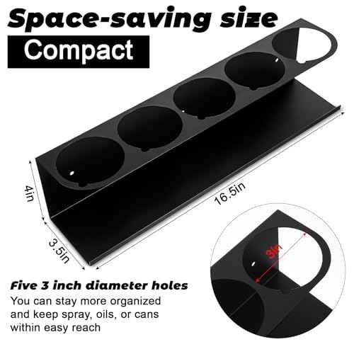 2 Pack Five Cans Wall-Mounted Steel Aerosol Spray Can Holder Rack Organizer for Garage and Workspace