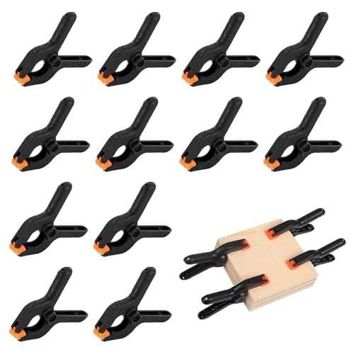 Spring Clamps 12 PCS Balloon Arch Clips, Clamps for Backdrop Black Clips for Balloon Arch Suitable for Crafts, Woodworking, Photography (2.6 Inch)