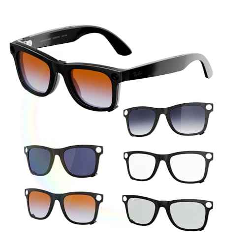 Compatible with Ray Ban Meta Wayfarer RW4008,Polarized Color Changing Clip Quick Install Anti Glare Lens Attachment