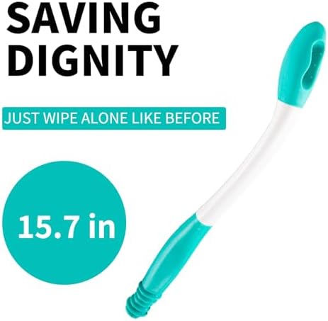 2-Piece Toilet Aids for Wiping - 15.7" Long Reach Comfort Butt Wiper Tools - Bathroom Bottom Buddy Wiping Self Assist for Disabled,Elderly,Pregnant,Overweight People and Back Surgery Recovery
