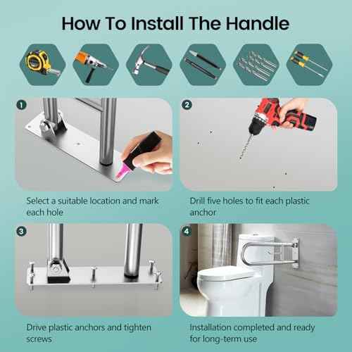 23.6 Inch Foldable Toilet Grab Bars, Bathroom Stainless Steel Handrails with Paper Holder, Handicapped Flip-Up Handles, Senior Safety Rails, Wall Mounted Hand Grips, for Elderly, Disabled, Pregnant