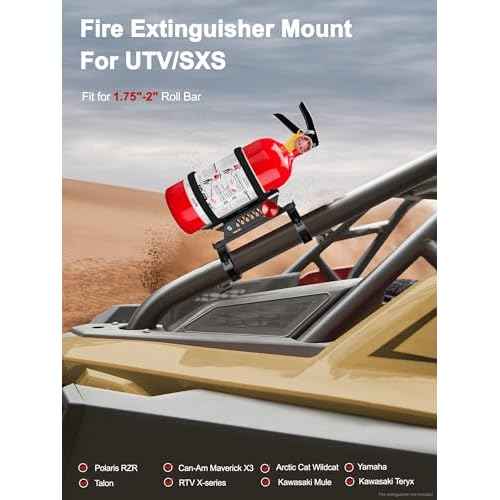 2PCS UTV Fire Extinguisher Mount Kits, Quick Release Roll Bar Fire Extinguisher Holder Fit for 1.75"-2" Roll Cage, Compatible with Polaris RZR/ Maverick Can Am X3/Kawasaki/Talon Pioneer